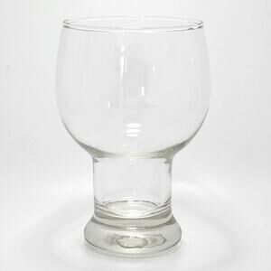 Vintage MCM Federal Glass Goblet - Clear Stemmed Beer Glass - Retro Barware